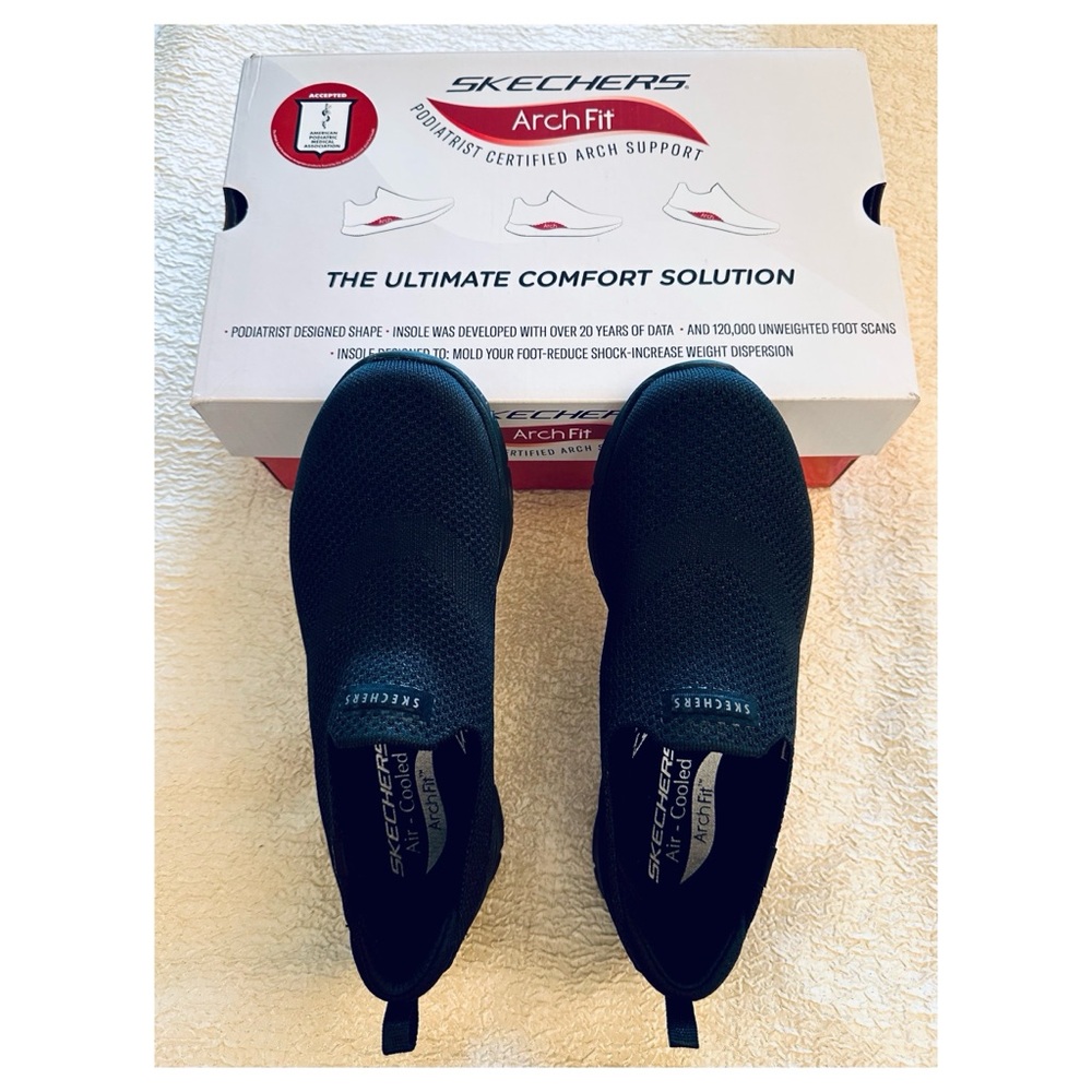 Skechers Arch Fit Refine 2.0 Cascade Black Slip-On Shoes 6.5 - Picture 8 of 9